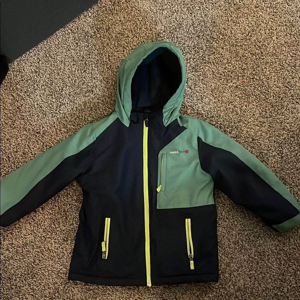 Swiss Tech Boys Jacket - Green and Black